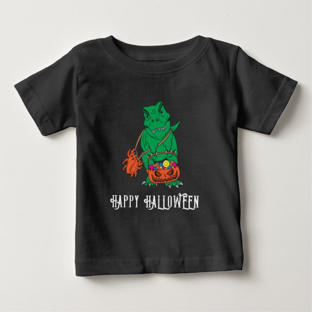 Dinosaur Halloween Fall Party Custom Baby T-Shirt (Front)