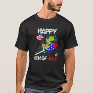 Dinosaur Happy 4th Of July Kids Boys Men Amerisaur T-Shirt