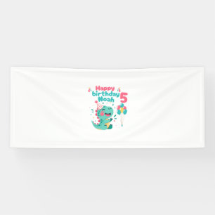 Dinosaur Happy Birthday Boy Banner Editable