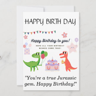 Dinosaur Happy Birthday Card