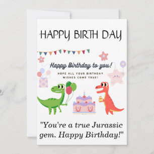 Dinosaur Happy Birthday Card