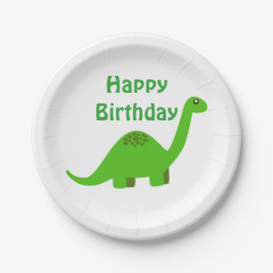 Dinosaur Happy Birthday Party Paper Plate