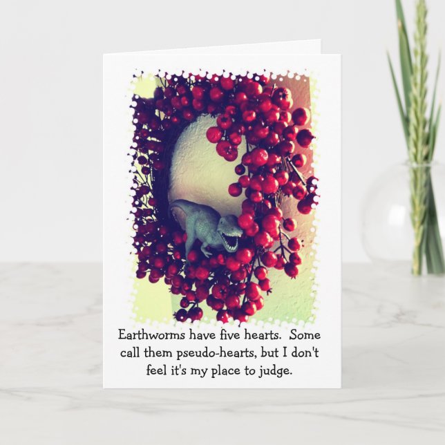 Dinosaur Happy Holidays Holiday Card (Front)