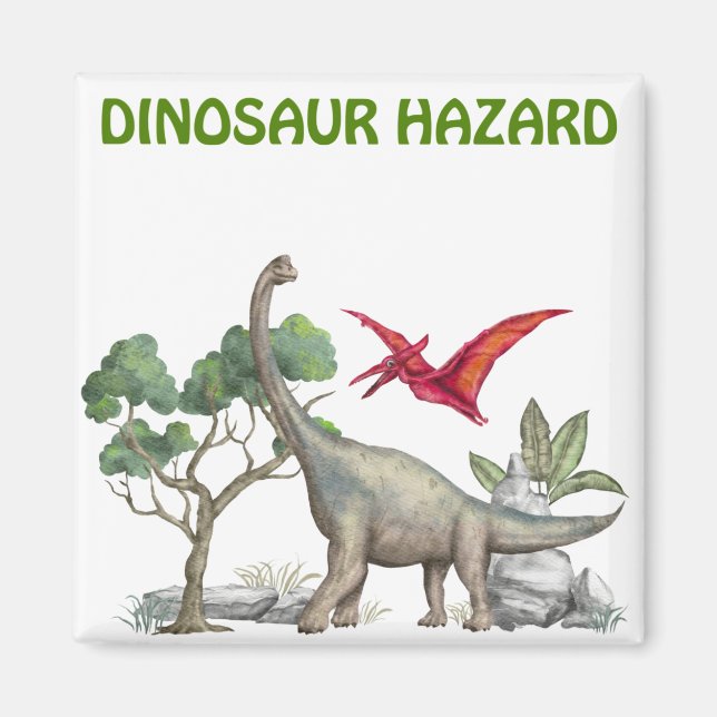 Dinosaur Hazard Magnet (Front)