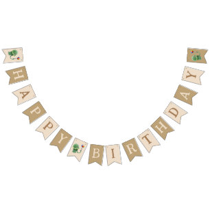 Dinosaur holding Balloons Birthday Bunting