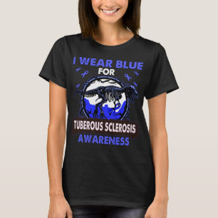 Dinosaur I Wear Blue For TUBEROUS SCLEROSIS T-Shirt