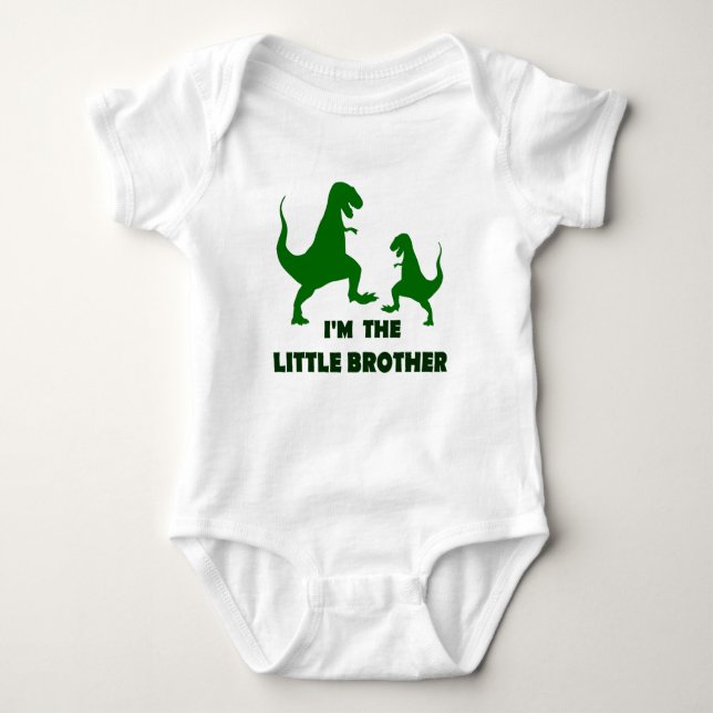 Dinosaur I'm The Little Brother Baby Bodysuit (Front)