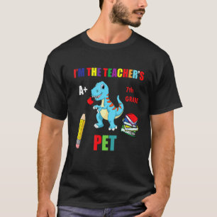 Dinosaur I'm The Teacher's Pet 7th Grade Boys Back T-Shirt