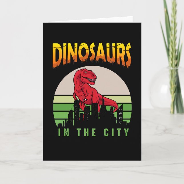 Dinosaur in the City | Dinosaur Design Card (Front)