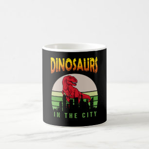 Dinosaur in the City Dinosaur Design Coffee Mug