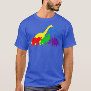 Dinosaur in The Colours Of The Rainbow LGBT T-Shirt