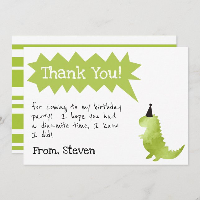 Dinosaur Invitation Stomp and Chomp Birthday boy (Front/Back)
