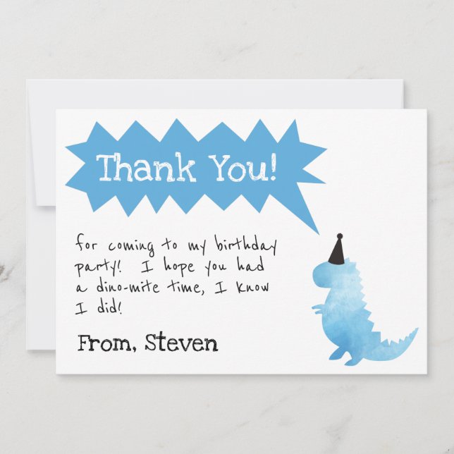 Dinosaur Invitation Stomp and Chomp Birthday boy (Front)