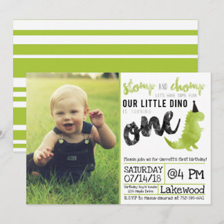 Dinosaur Invitation Stomp and Chomp First Birthday