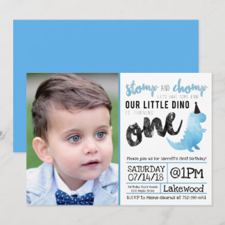 Dinosaur Invitation Stomp and Chomp First Birthday
