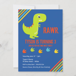 Dinosaur Invitations, Dinosaur Birthday Invitation