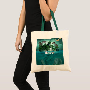 Dinosaur Island Personalised  Tote Bag