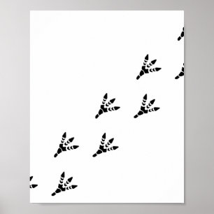 Dinosaur Isolated Footprint Trail Poster