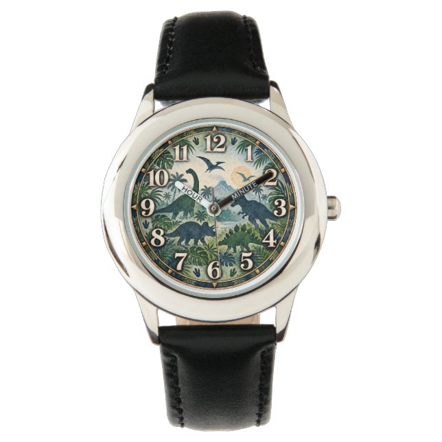 Dinosaur Jungle Adventure Clock Watch (Front)