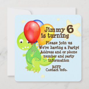 Dinosaur Jungle Birthday Party Invitation