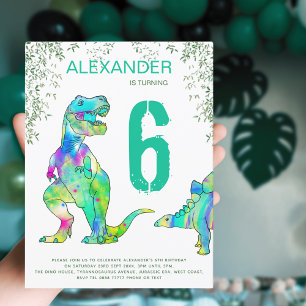 Dinosaur jungle party boys Birthday budget Invitation Postcard