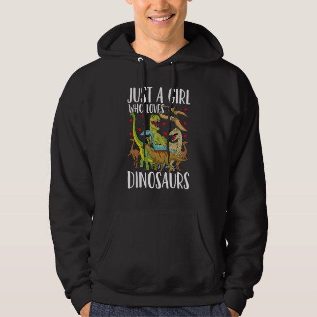 Dinosaur Just A Girl Who Loves Dinosaurs Brachiosa Hoodie (Front)