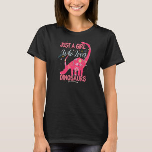 Dinosaur Just a Girl Who Loves Dinosaurs floral cu T-Shirt