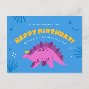 Dinosaur Kiddie Birthday Postcard