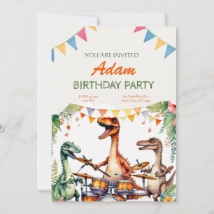 Dinosaur Kids Birthday Invitation