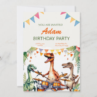 Dinosaur Kids Birthday Invitation