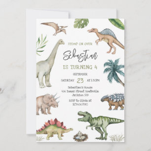 Dinosaur Kids Birthday Invitation