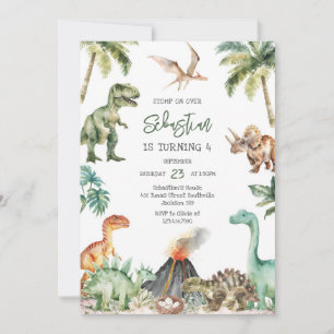 Dinosaur Kids Birthday Invitation