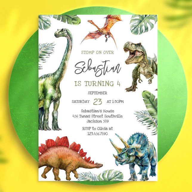Dinosaur Kids Birthday Invitation (Creator Uploaded)