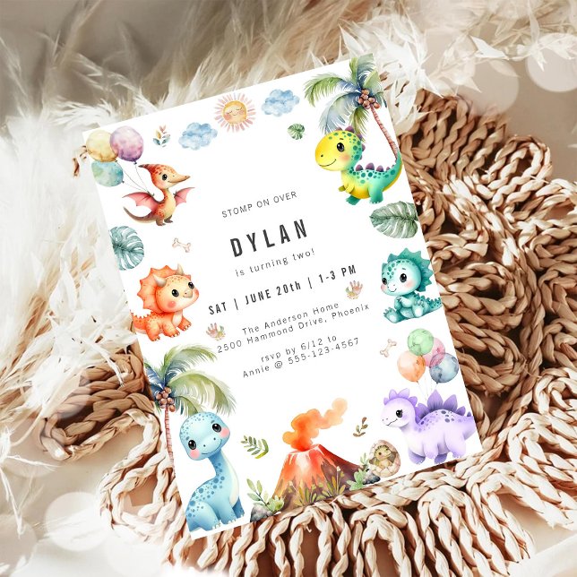 Dinosaur Kids Birthday Party Invitation (Creator Uploaded)