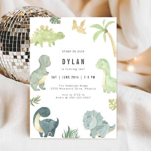 Dinosaur Kids Birthday Party Invitation