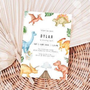 Dinosaur Kids Birthday Party Invitation