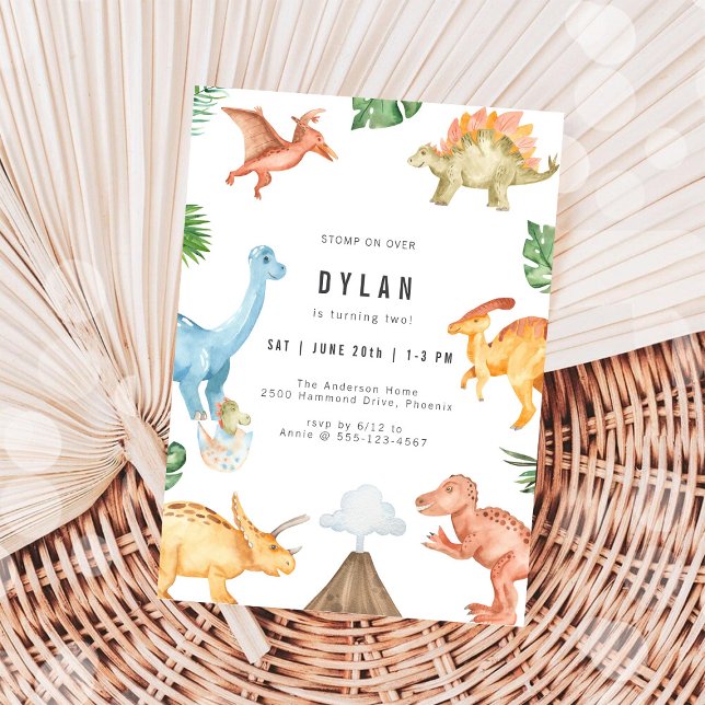 Dinosaur Kids Birthday Party Invitation (Creator Uploaded)