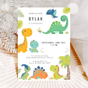 Dinosaur Kids Birthday Party Invitation