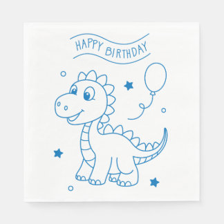 dinosaur kids birthday party napkin