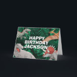Dinosaur Kids Dino Jurassic Trex Boy Birthday Card<br><div class="desc">This dinosaur design is great for the birthday boy in your life. Give them a dino-mite bday with this dino themed design featuring a trex,  triceratops,  brontosaurus,  pterodactyl,  and raptor.</div>