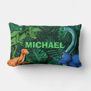 Dinosaur Kids Dino Jurassic Trex Boy Personalised Lumbar Cushion