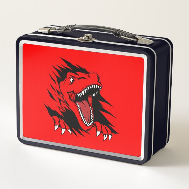 Dinosaur kids metal lunch box (Front)