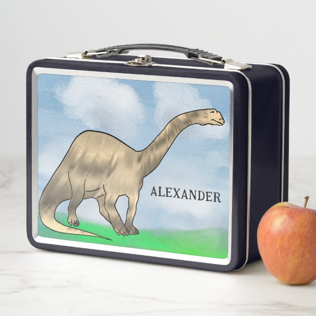 Dinosaur Kids Name Metal Lunch Box (In Situ)