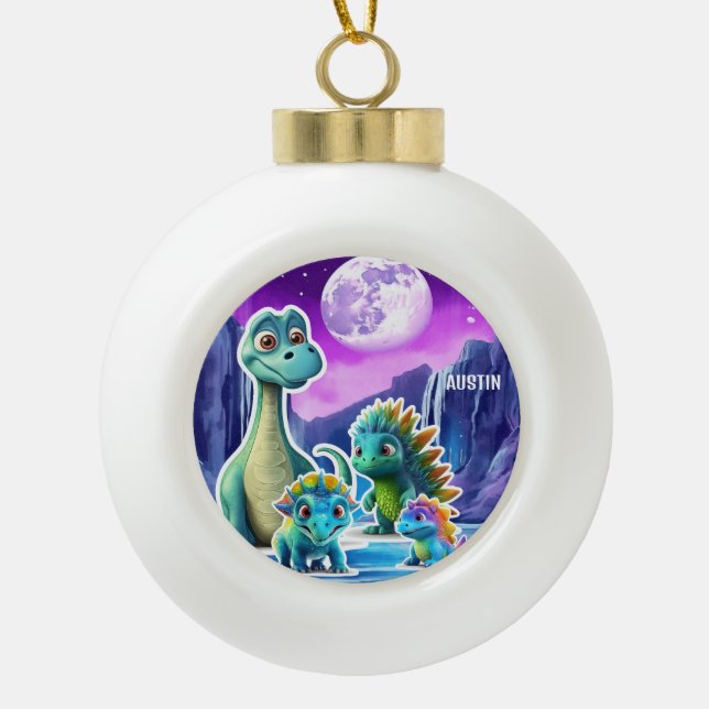 DINOSAUR KIDS ORNAMENT PERSONALIZED (Front)