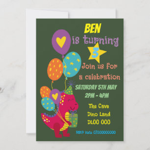 Dinosaur kids party invite
