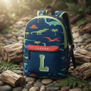 Dinosaur Kids Personalized Monogram Printed Backpack