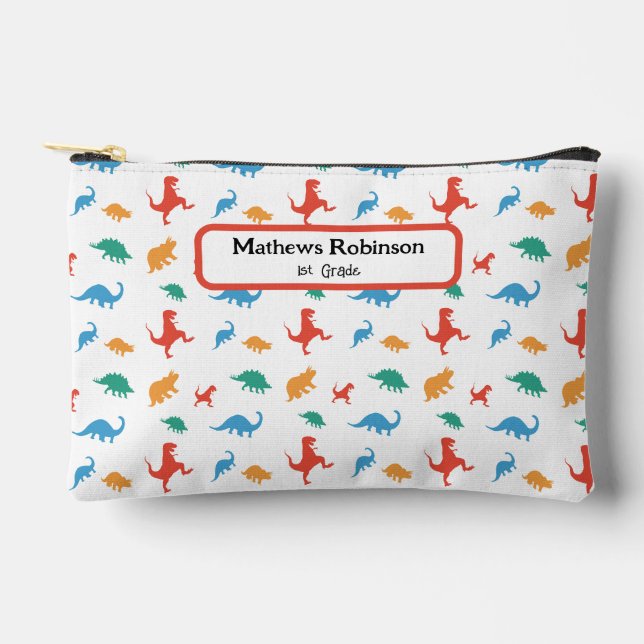 Dinosaur Kindergarten Custom Accessory Pouch (Front)