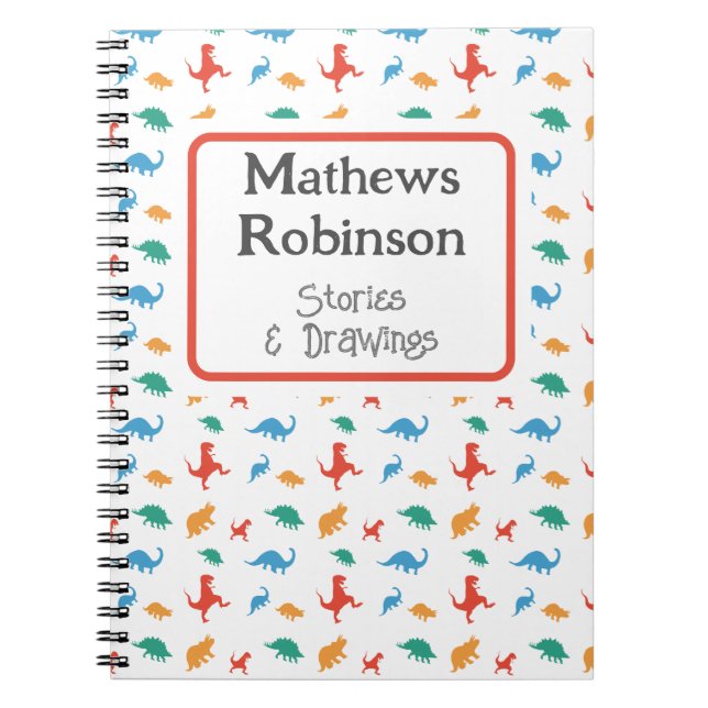Dinosaur Kindergarten Custom Notebook (Front)