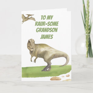 Dinosaur Kindergarten Graduate Grandson Card