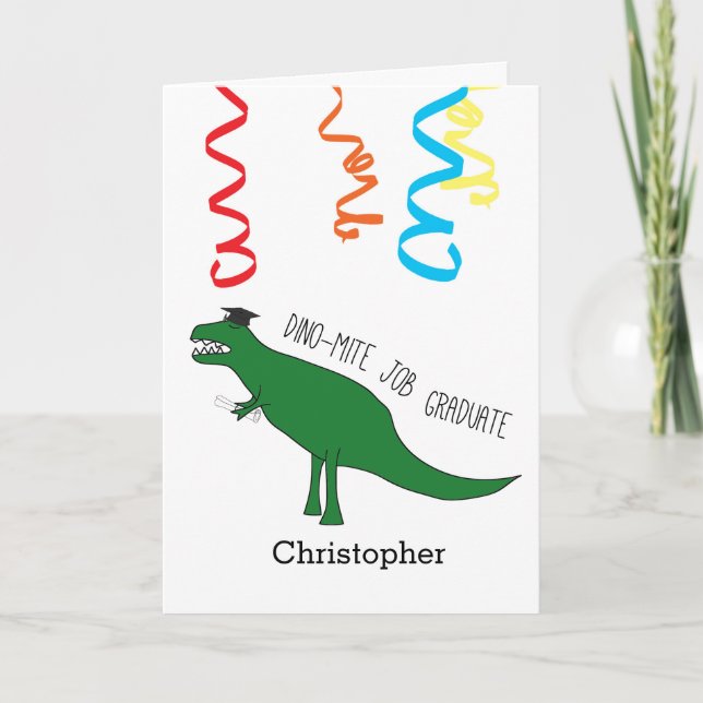 Dinosaur Kindergarten Graduation Card (Front)